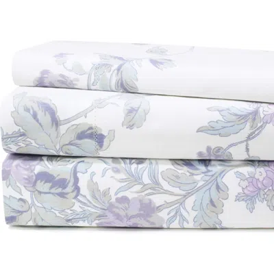 Melange Home Rose 200 Thread Count Percale Cotton Sheet Set In Violet