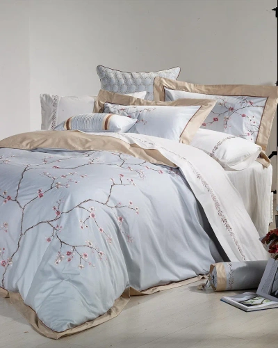 Melange Home Sakura Duvet Set In Blue