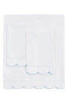 Melange Home Scallop Frame 300 Thread Count Sheet Set In Blue