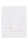 Melange Home Scallop Frame 300 Thread Count Sheet Set In Pink