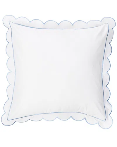Melange Mélange Home Scallop Frame Embroidery Percale Euro Sham Set In White
