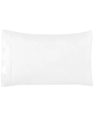 Melange Mélange Home Scallop Frame Embroidery Percale Pillowcases In White