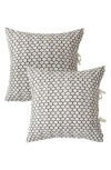 Melange Home Scallop Kantha Set Of 2 Cotton Shams In Indigo