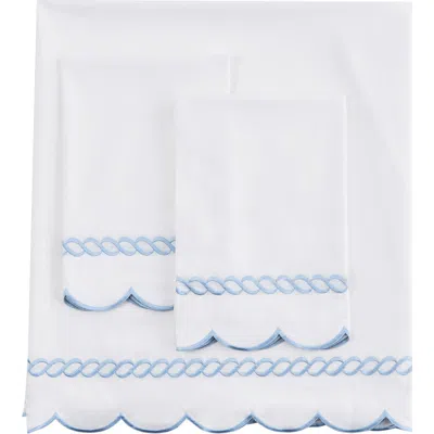 Melange Home Scallop Rope 600 Thread Count Sheet Set In Blue