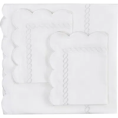 Melange Home Scallop Rope Duvet & Sham Set In White