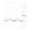 Melange Home Scalloped Edge Embroidered 600 Thread Count Pillowcases In White/blue
