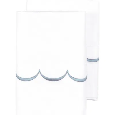Melange Home Scalloped Edge Embroidered 600 Thread Count Pillowcases In White