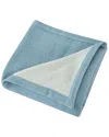 Melange Home Self Hem Merino Wool Blanket In White