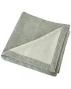 Melange Home Self Hem Merino Wool Blanket In White
