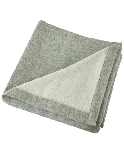 Melange Home Self Hem Merino Wool Blanket In White