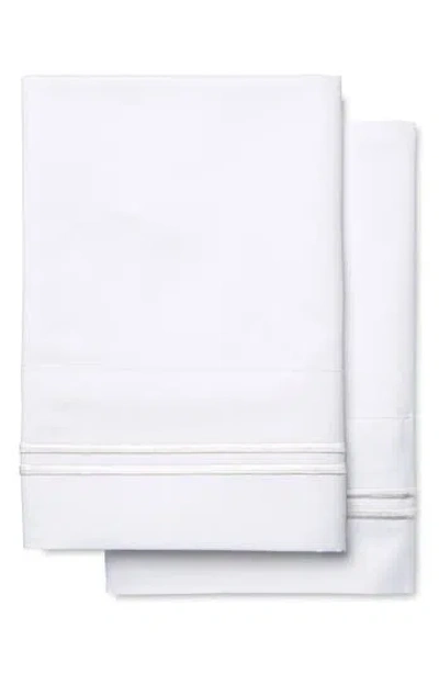 Melange Home Set Of 2 Border 600 Thread Count Sateen Pillowcases In White