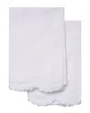 Melange Set Of 2 Double Scalloped Pillowcases In White