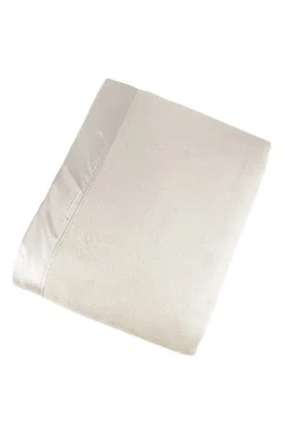 Melange Home Silk Charmeuse Border Throw Blanket In Ivory