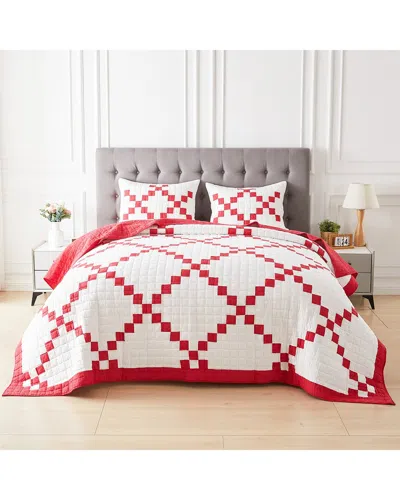 MELANGE MÉLANGE HOME SINGLE IRISH CHAIN PATCHWORK QUILT SET