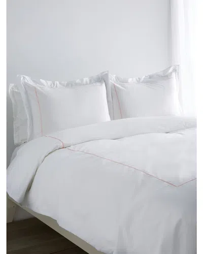 Melange Home Single Marrow Stripe Duvet Set In Rose