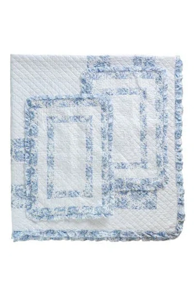 Melange Home Soft Garden Ruffle Quilt Set In Blue