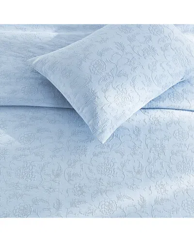 MELANGE MÉLANGE HOME SOPHIA MATELASSÉ EMBROIDERY COTTON COVERLET SET