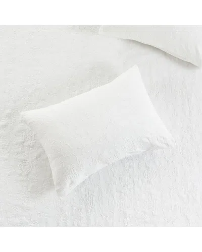 MELANGE MÉLANGE HOME SOPHIA MATELASSÉ EMBROIDERY COTTON COVERLET SET