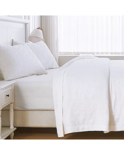 Melange Mélange Home Sophia Matelasse Embroidery Coverlet Set In White