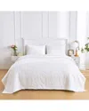 Melange Mélange Home Sophia Matelasse Embroidery Coverlet Set In White