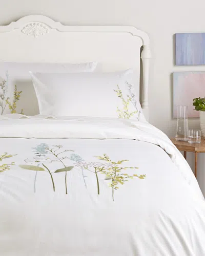 Melange Home Spring Blossom Embroidered Duvet Set In White