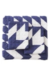 Melange Home Star Patch Patchwork Quilt Set In Blue