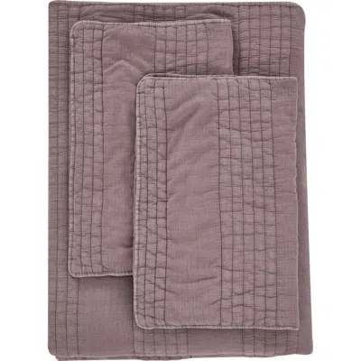 Melange Home Stone Washed Quilt & Sham Set In Eggplant