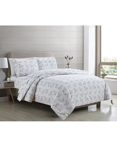 Melange Home T400 Horses Duvet Set In Grey
