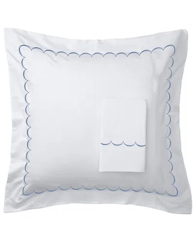 Melange Home T600 Rope Embroidered Sham Set In Blue