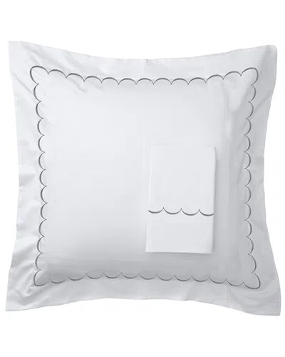 Melange Home T600 Rope Embroidered Sham Set In White