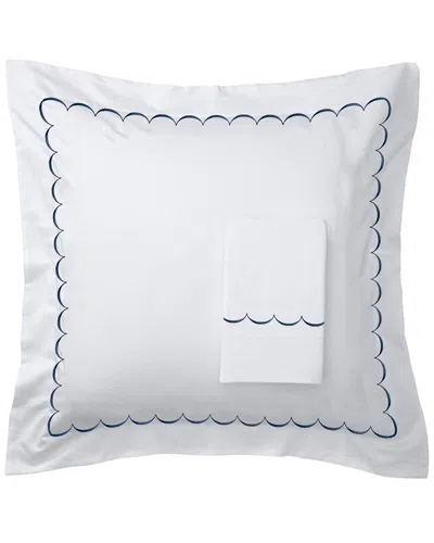 Melange Home T600 Rope Embroidered Sham Set In Navy