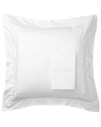 Melange Home T600 Rope Embroidered Sham Set In White
