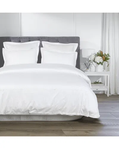 Melange Home T600 Scallop Embroidered Duvet Set In White