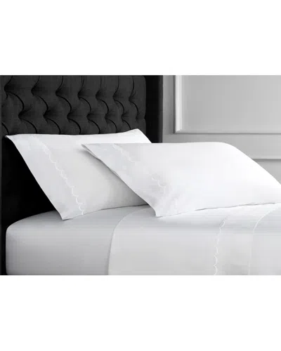 Melange Home T600 Scallop Embroidered Sheet Set In White