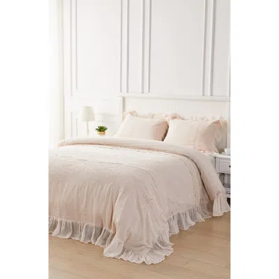 Melange Home Tabitha Linen Duvet 3-piece Set In Brown