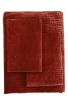 Melange Home Tamara Velour Quilt 3-piece Set In Red