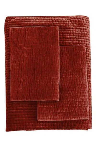 Melange Home Tamara Velour Quilt 3-piece Set In Red