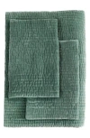 Melange Home Tamara Velour Quilt 3-piece Set In Forest Green