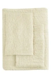 Melange Home Tamara Velour Quilt 3-piece Set In Ivory