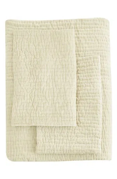 Melange Home Tamara Velour Quilt 3-piece Set In Ivory