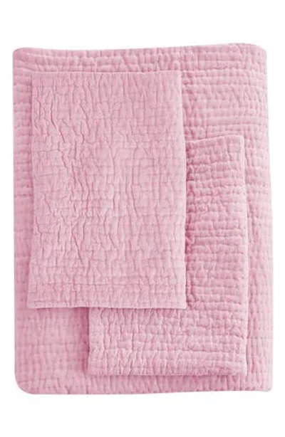 Melange Home Tamara Velour Quilt 3-piece Set In Rose