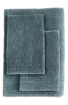Melange Home Tamara Velour Quilt 3-piece Set In Slate Blue