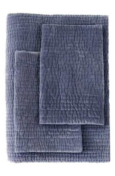Melange Home Tamara Velour Quilt 3-piece Set In Violet