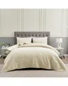 Melange Home Tamara Velvet Quilt Set In Neutral