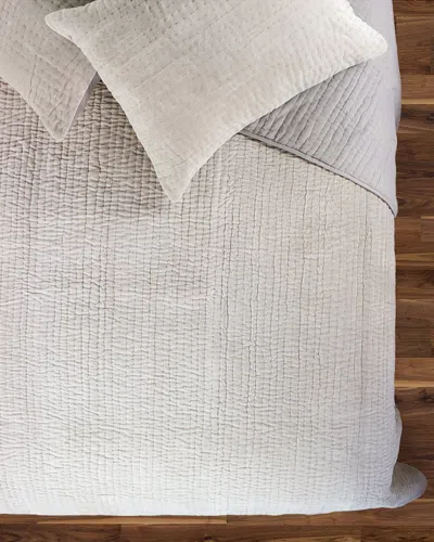 Melange Home Tamara Velvet Quilt Set In White
