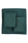 Melange Home Voile Solid Cotton Quilt & Sham Set In Green
