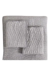 Melange Home Voile Solid Cotton Quilt & Sham Set In Gray