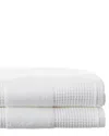 Melange Mélange Home Waffle Turkish Cotton Terry Bath Towel 2pc Set In White