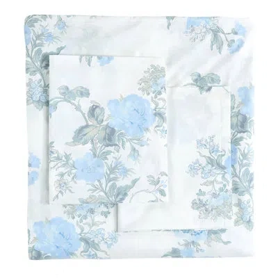 Melange Jardin De Rose Duvet Set In Blue