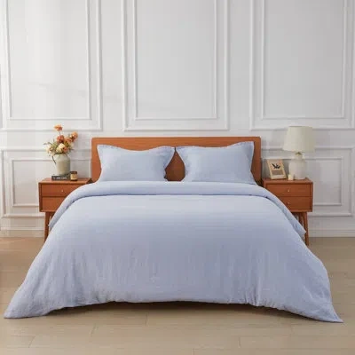 Melange Linen Duvet Set In Blue